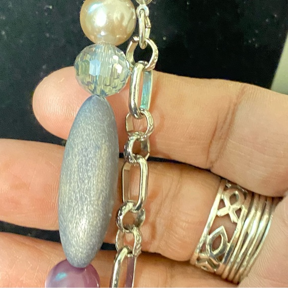 Chico's Double Tiered Wood Rope and Glass Beaded Necklace - Picture 11 of 15